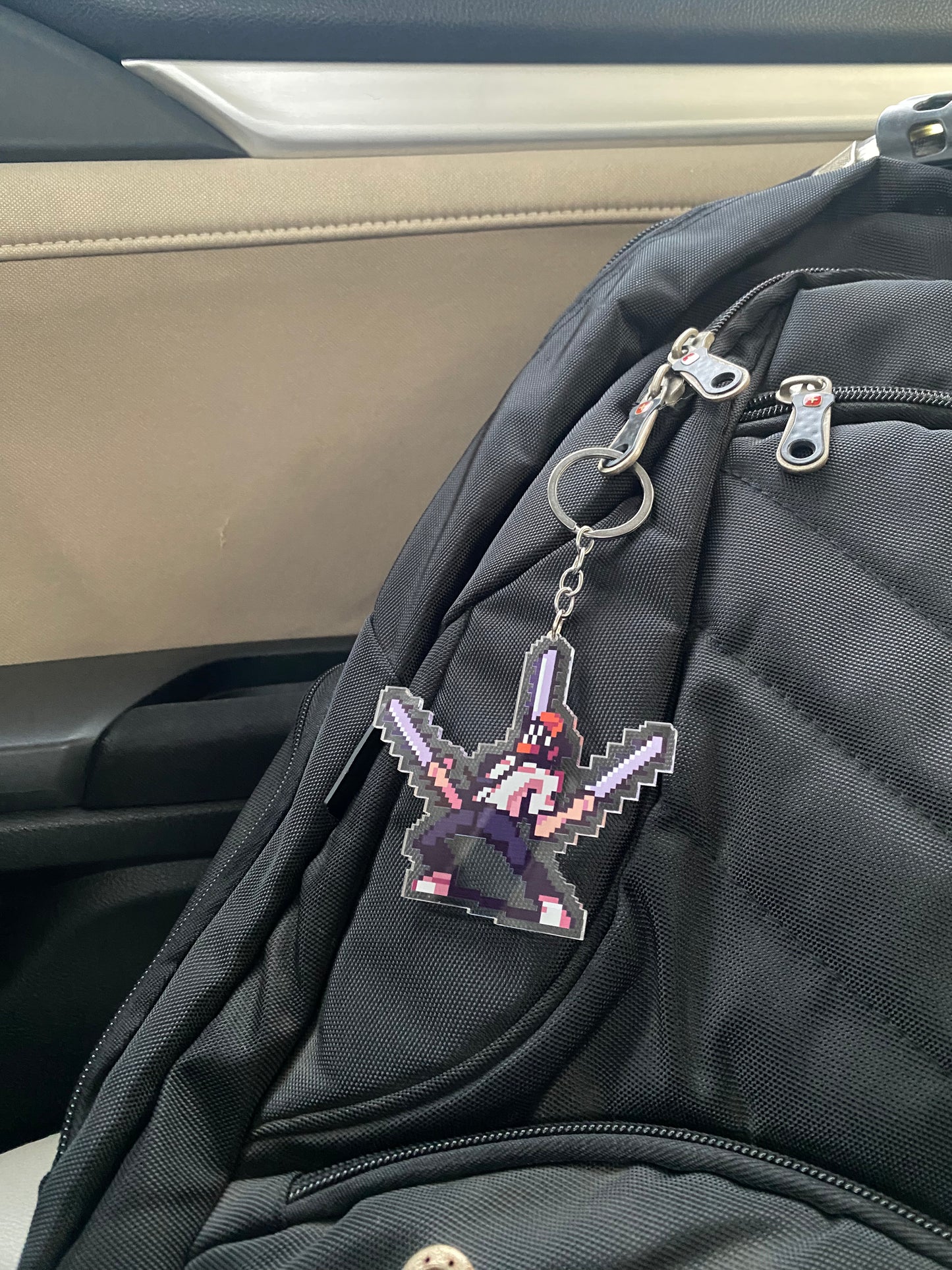 Denji pixelated acrylic keychain