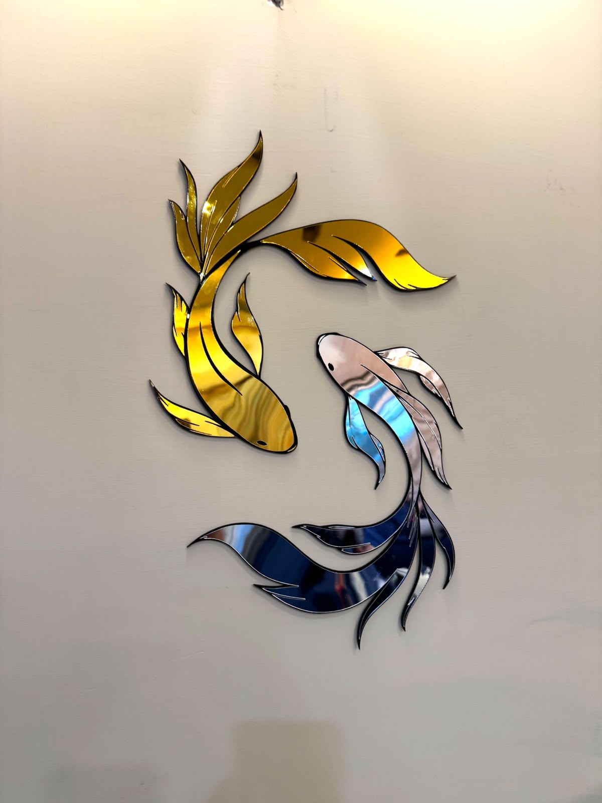 Dual Koi Acrylic Mirror Wall Art