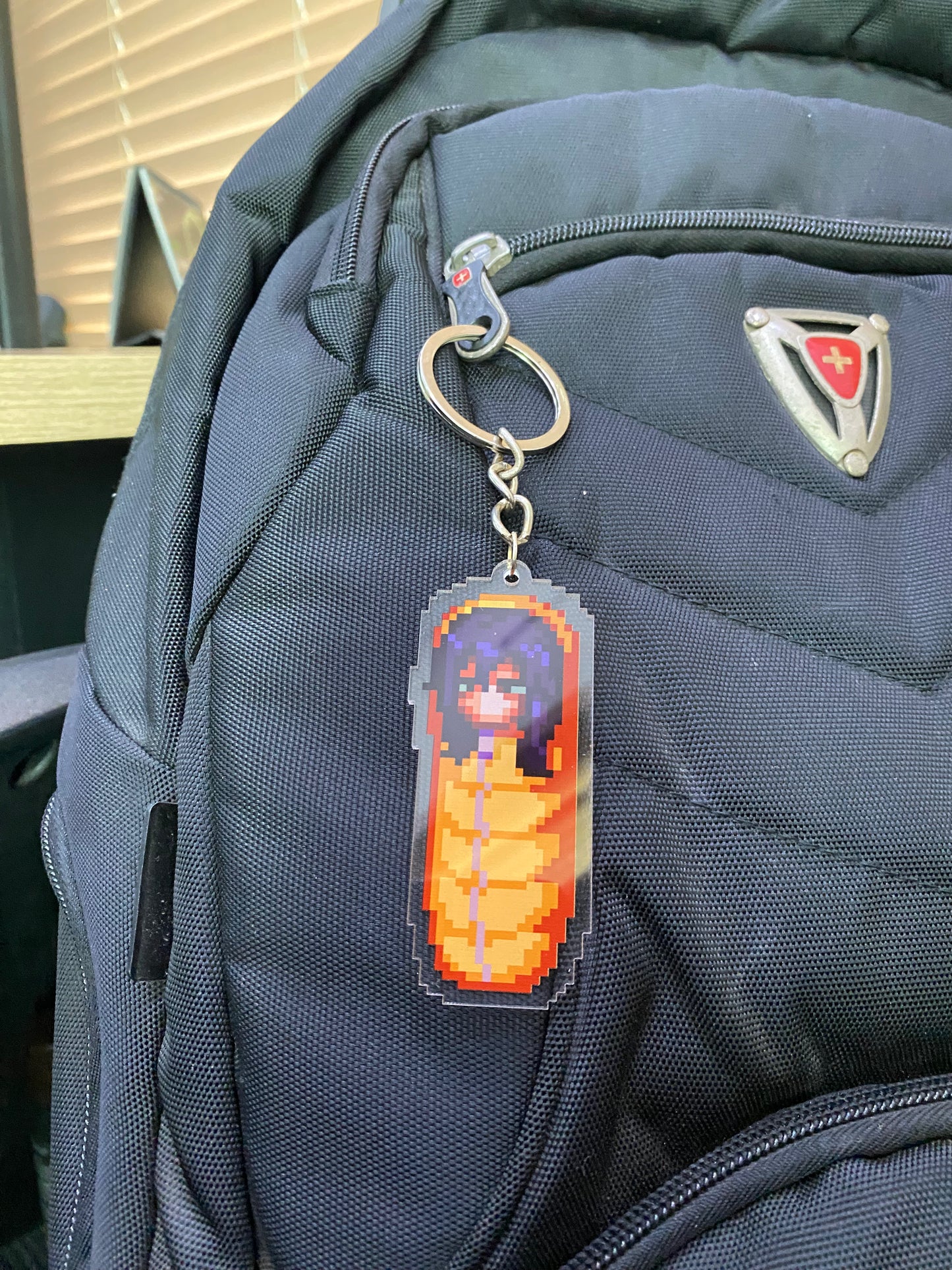 Sleeping Aizawa pixel acrylic keychain