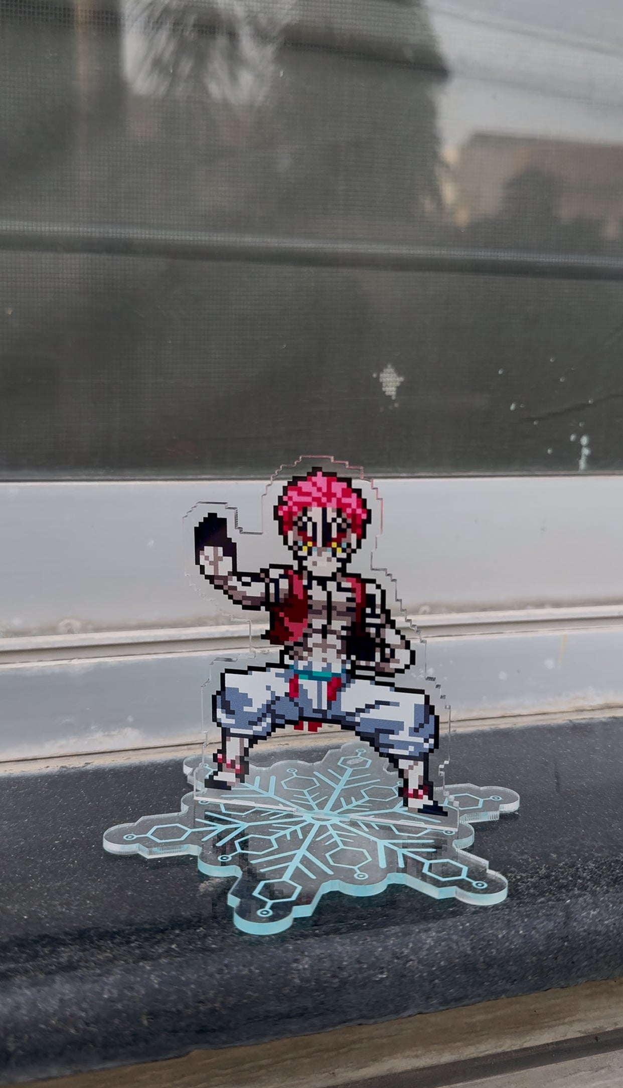 Akaza pixel acrylic standee
