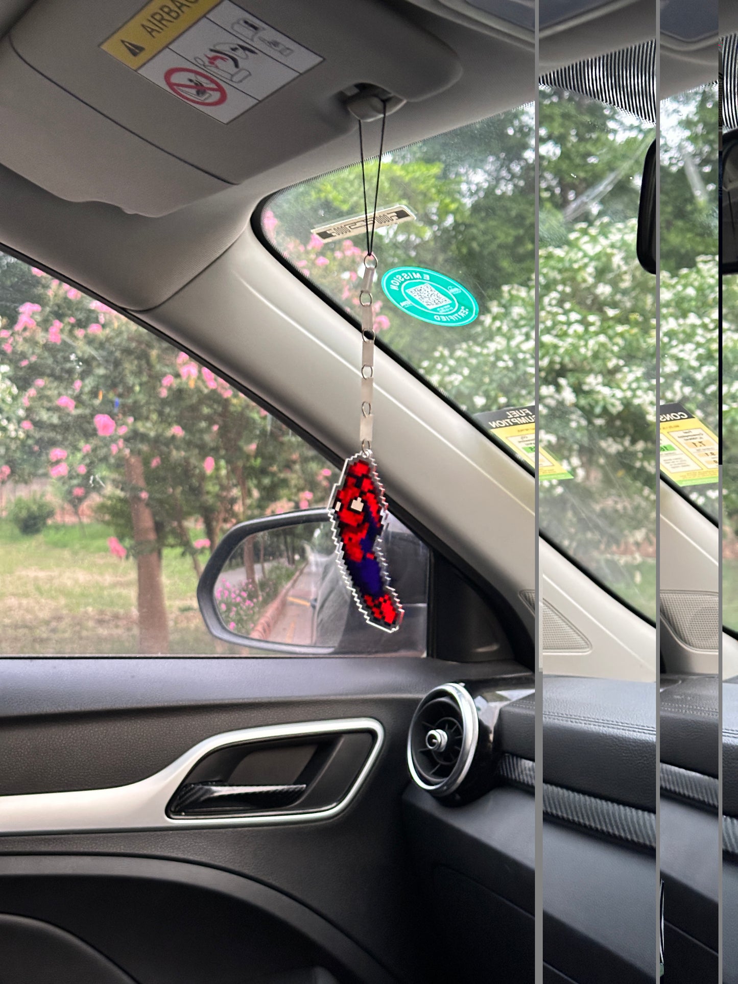 Spiderman car hanging