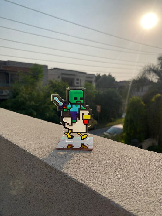 Baby zombie on a chicken