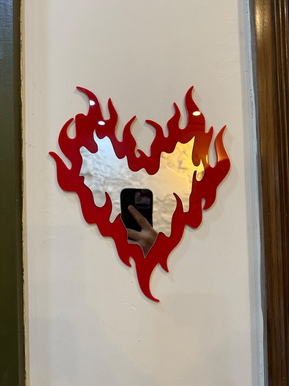 Flame Heart Acrylic Wall Décor