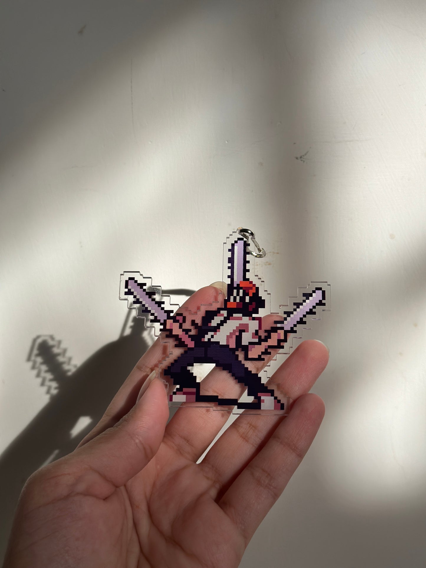 Denji pixelated acrylic keychain