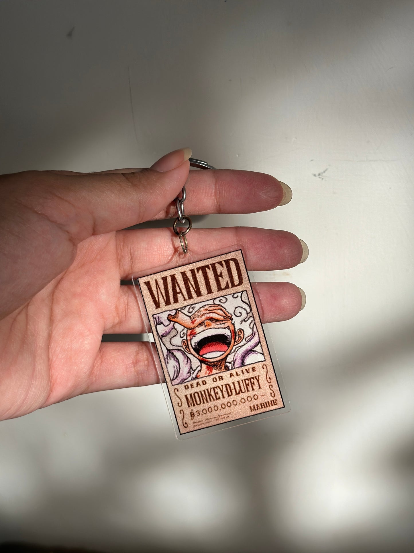 Luffy wanted acrylic keychain