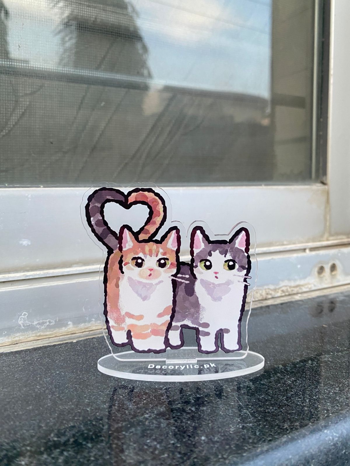 Cats making heart standee