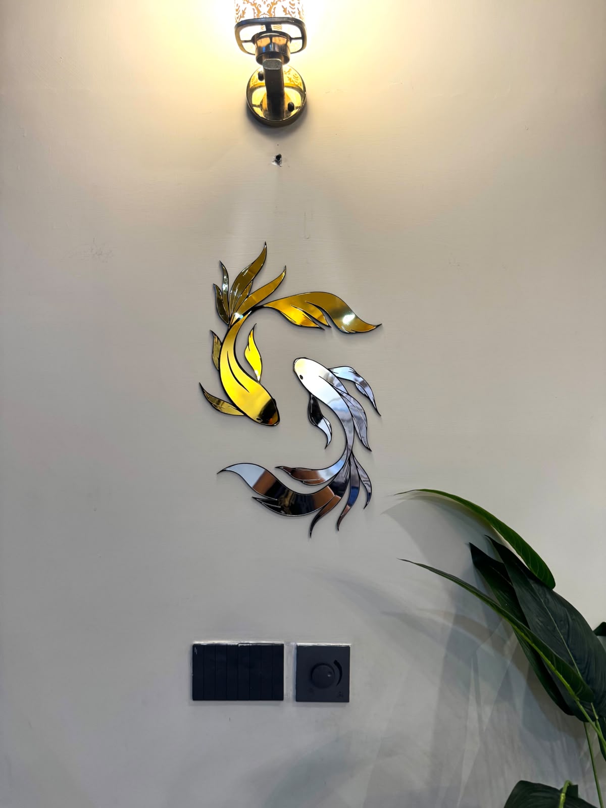 Dual Koi Acrylic Mirror Wall Art