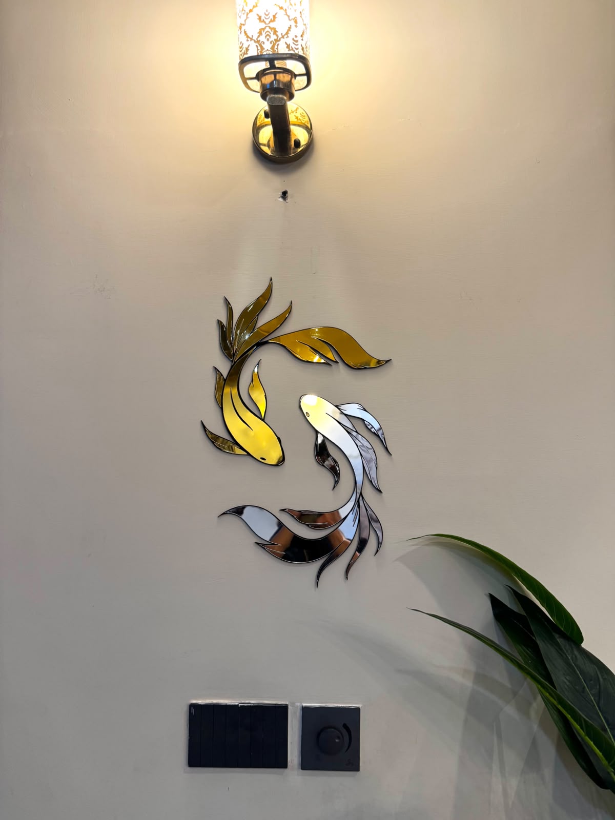 Dual Koi Acrylic Mirror Wall Art