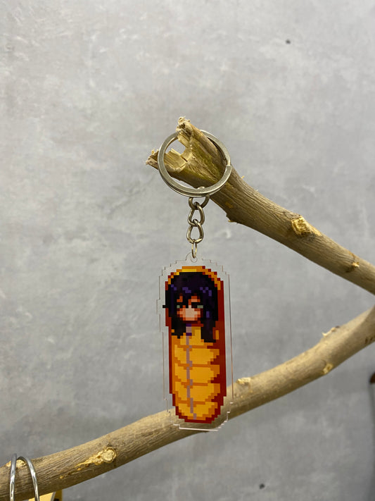 Sleeping Aizawa pixel acrylic keychain