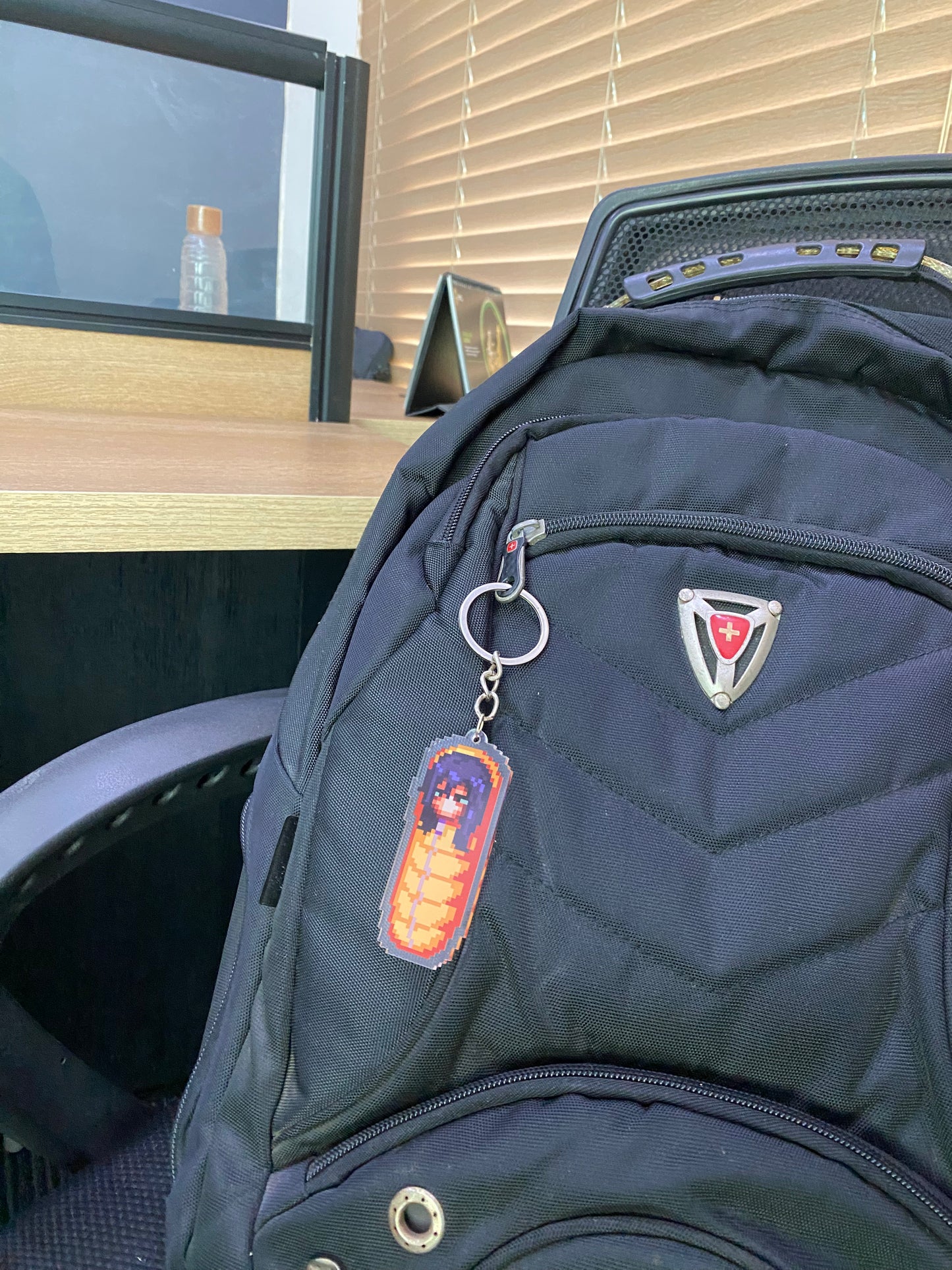 Sleeping Aizawa pixel acrylic keychain