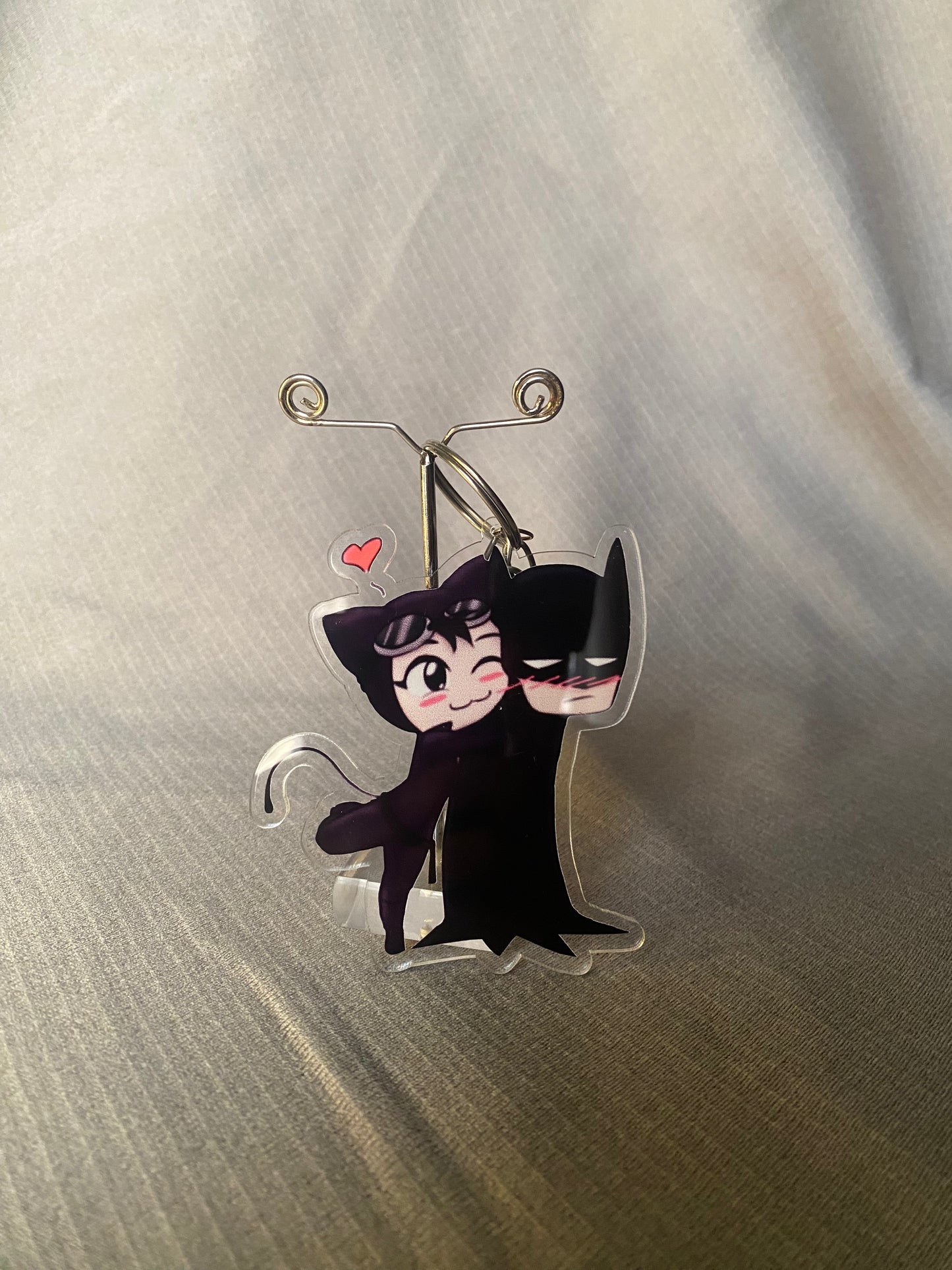 Batman and catwomen keychain