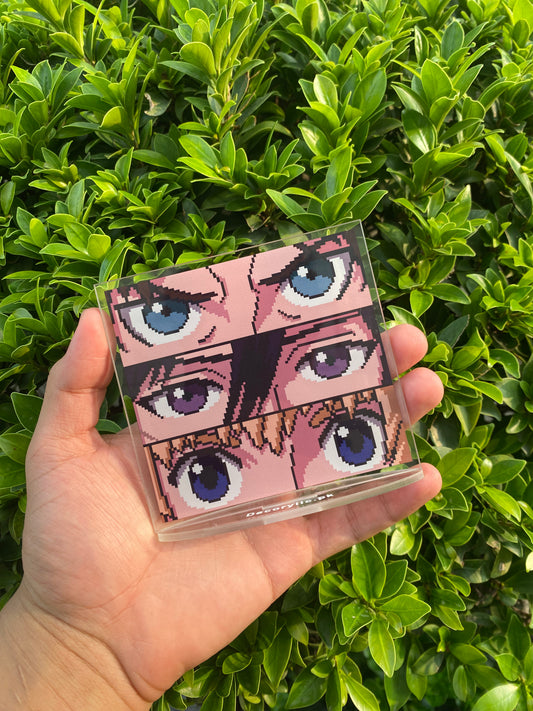 Eren, Mikasa and Armin eyes pixel standee