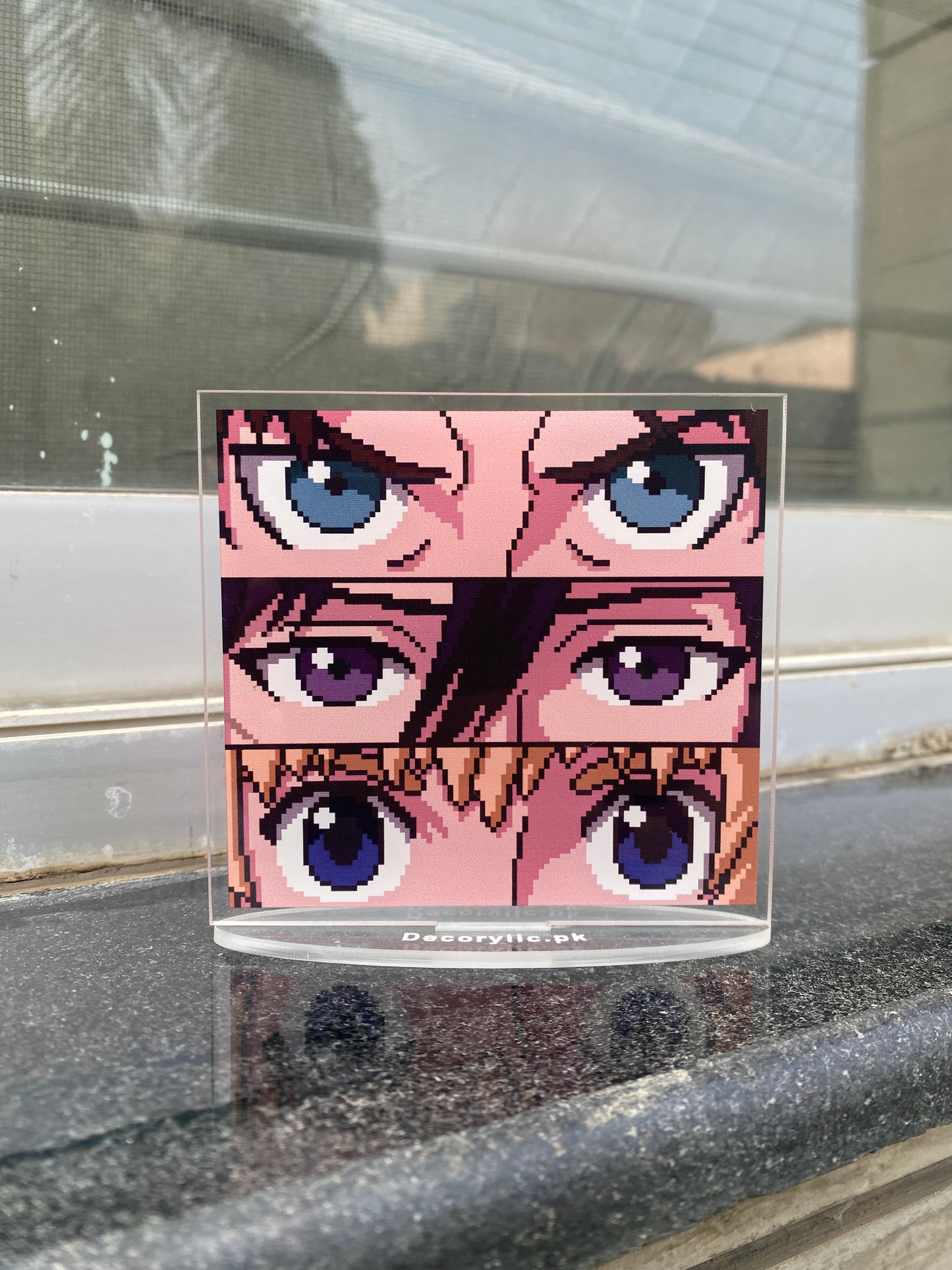 Eren, Mikasa and Armin eyes pixel standee