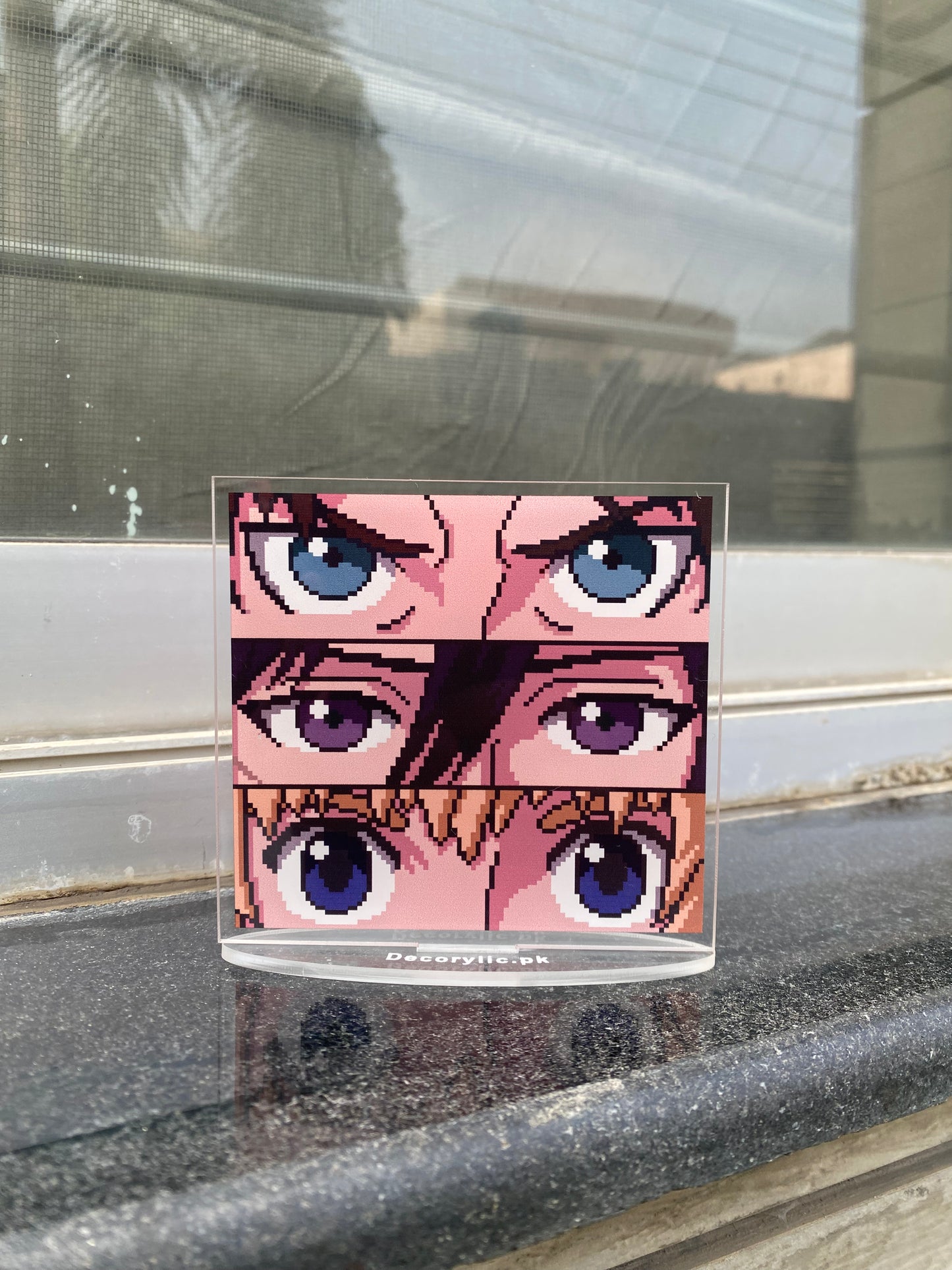 Eren, Mikasa and Armin eyes pixel standee