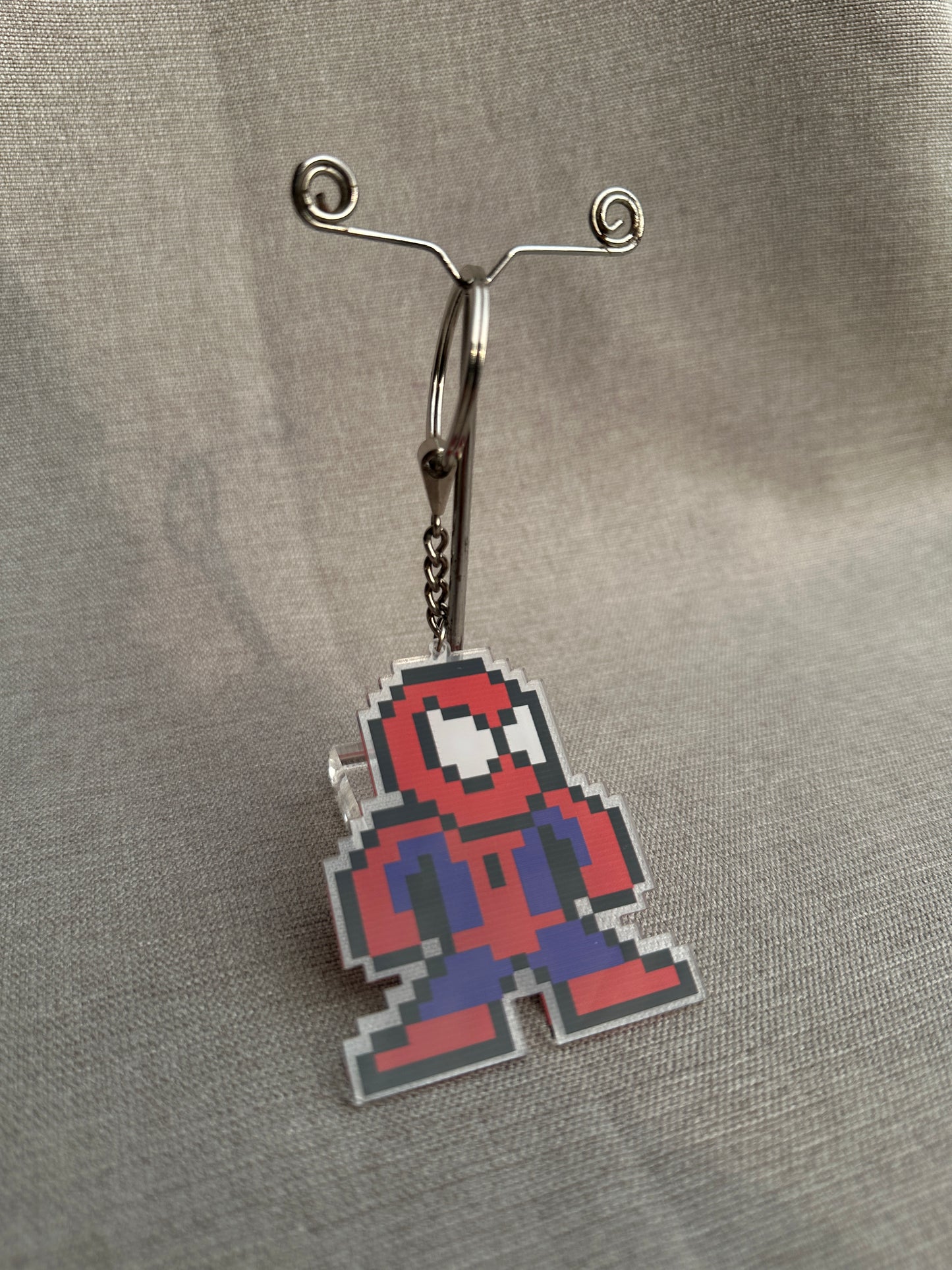 Spiderman acrylic pixel keychain