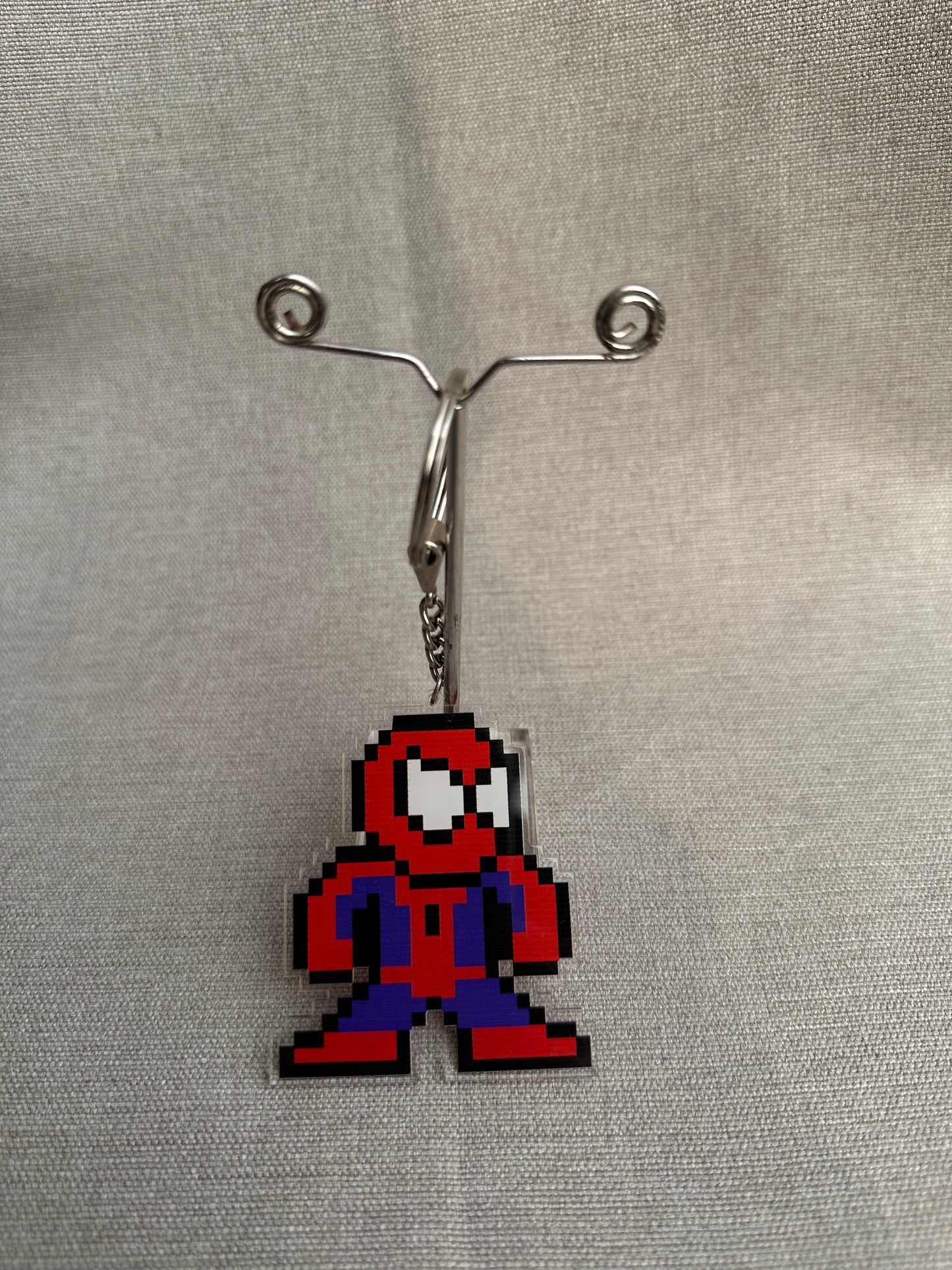 Spiderman acrylic pixel keychain
